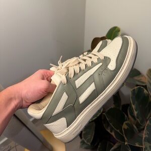 Represent Cream and Green Sneakers